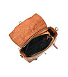 Дамска кожена чанта в цвят коняк Rika-4 снимка