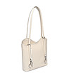 Дамска елегантна кожена чанта-раница в светлобежово Nadine-2 снимка