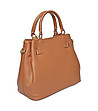 Дамска кожена чанта в цвят коняк Olana-2 снимка