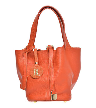 Дамска чанта от естетвена кожа Ina в оранжев нюанс снимка