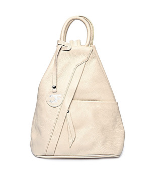 Бежова дамска раница от естествена кожа Julie снимка