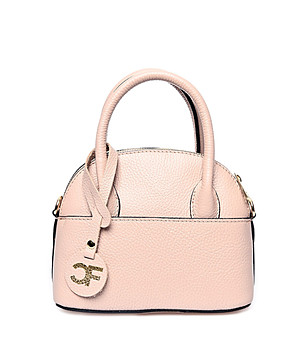 Малка дамска кожена чанта в цвят пудра Jillian снимка