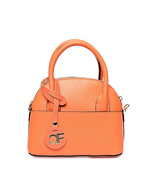 Малка оранжева дамска кожена чанта Jillian снимка