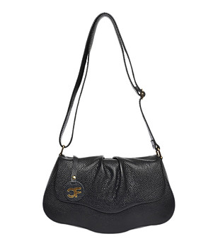 Дамска черна кожена чанта Tola снимка