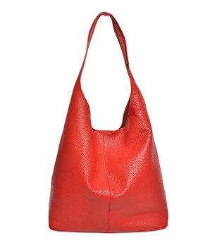 Червена дамска кожена чанта снимка