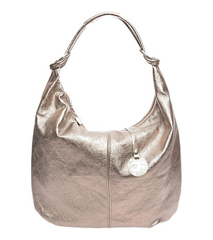 Дамска чанта от естествена кожа в бронзов нюанс Noya снимка