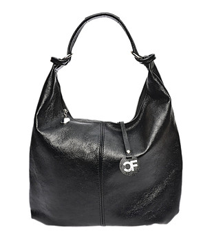 Черна дамска чанта от естествена кожа Noya снимка