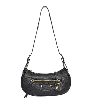 Малка кожена дамска чанта тип багета Lorain снимка