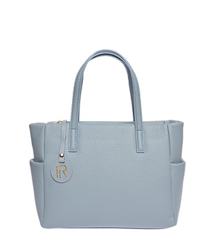 Дамска чанта от естествена кожа в син нюанс снимка