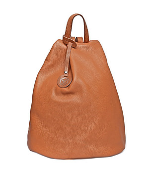 Дамска раница от естествена кожа в цвят камел Arilyn снимка