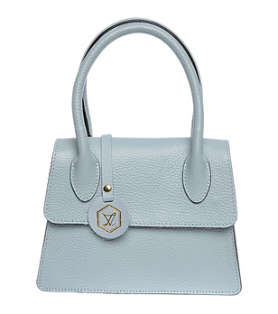 Малка дамска кожена чанта в син нюанс снимка