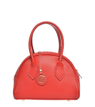 Червена дамска кожена чанта снимка