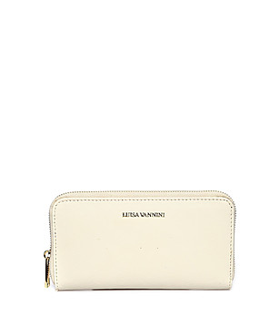 Кожен дамски светлобежов портфейл Tamara снимка