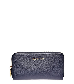 Дамски портфейл от естествена кожа в тъмносин цвят цвят Biana снимка