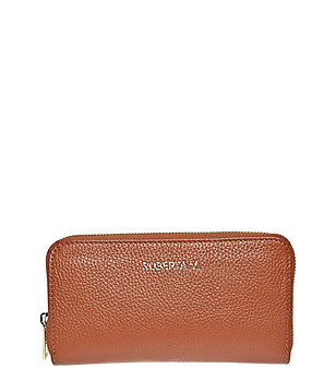 Дамски портфейл от естествена кожа в цвят коняк Biana снимка