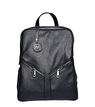 Черна дамска кожена раница Daria снимка