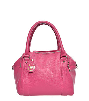 Дамска кожена розова чанта снимка