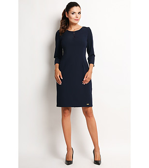 Тъмносиня рокля с 3/4 ръкави Anika снимка