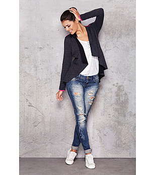 Дамска жилетка в цвят графит Mia снимка