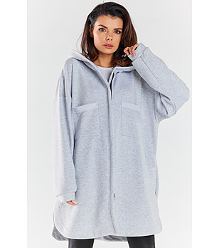 Памучен дамски светлосив суитшърт Tara снимка