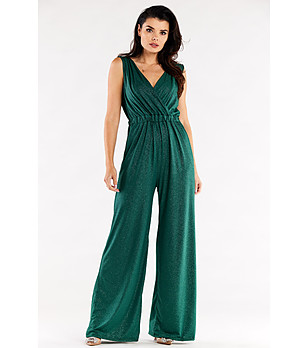 Стилен дамски гащеризон в зелен цвят Kamisa снимка