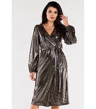 Рокля със златисти елементи Linela снимка