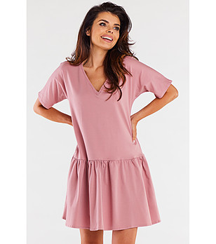 Памучна рокля в розово снимка