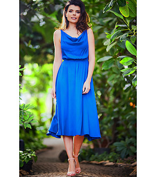 Кралскосиня рокля с гръцко деколте Siena снимка