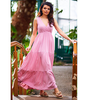 Дълга розова рокля Doris снимка