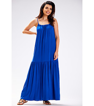 Кралскосиня дълга рокля Uma снимка