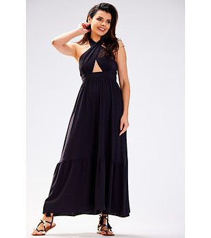 Дълга черна рокля Izzy снимка