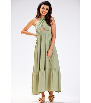 Дълга лятна рокля в зелено Izzy снимка