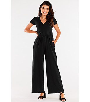 Черен памучен дамски гащеризон Suzzie снимка