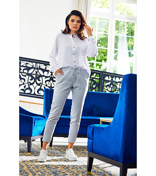 Светлоисив дамски панталон Brava снимка