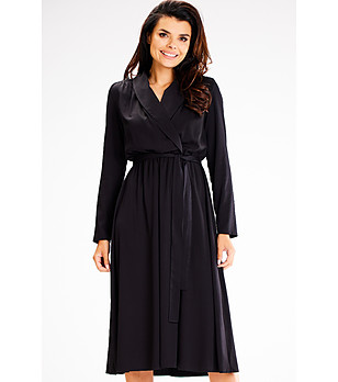 Черна рокля с шал яка Dita снимка