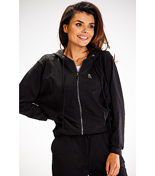 Черен памучен дамски суитшърт Veronique снимка