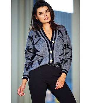 Дамска жилетка в сиво и черно Billie снимка