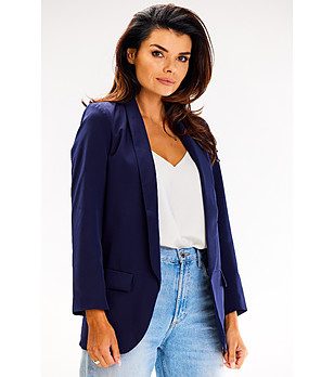 Тъмносиньо дамско сако Avery снимка