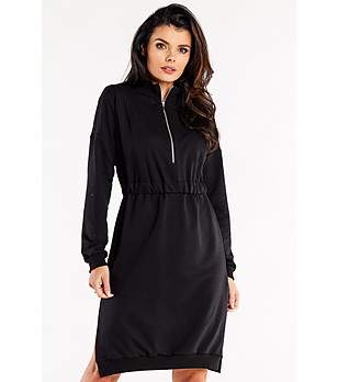 Черна памучна рокля снимка