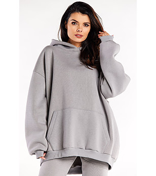 Дамски оversize суитшърт в цвят графит Jerry снимка