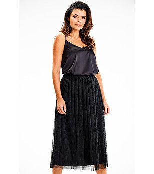 Черна миди пола Doreen снимка