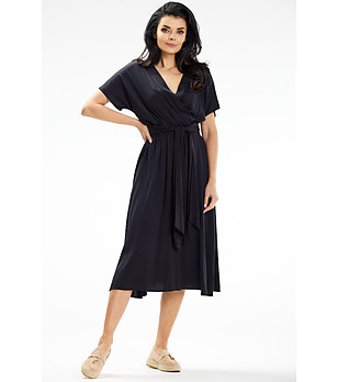 Черна рокля с връзка Daisy снимка