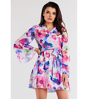 Многоцветна рокля с принт Klea снимка