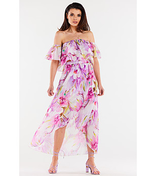 Многоцветна дълга асиметрична пола Patty снимка