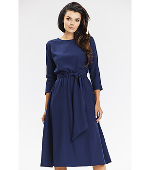 Тъмносиня рокля с връзка Ronda снимка