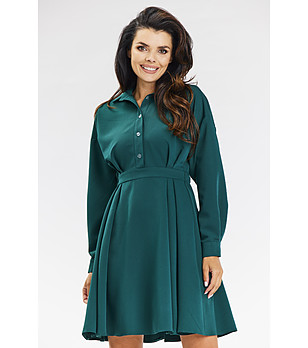 Зелена рокля с яка Jessa снимка