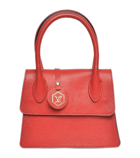 Малка червена дамска кожена чанта снимка