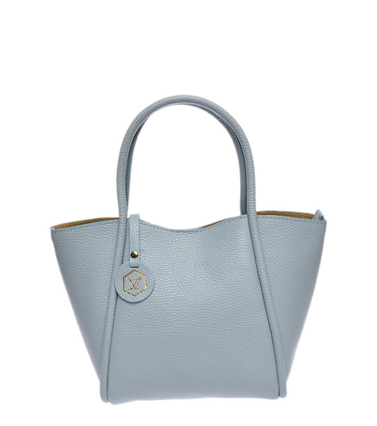 Дамска чанта от естествена кожа в син нюанс снимка