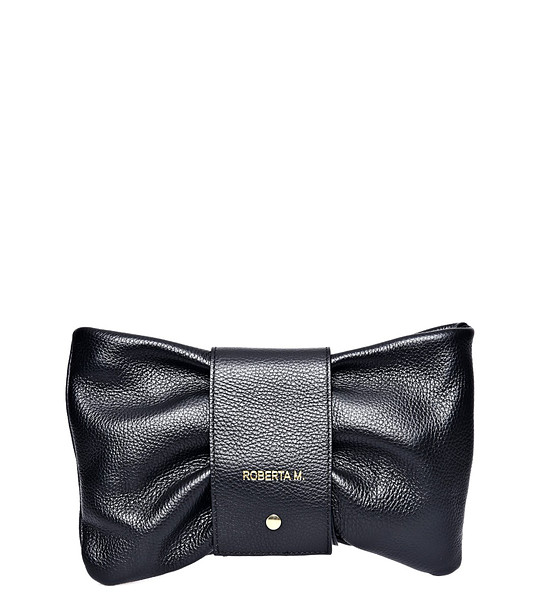 Черна дамска кожена чанта снимка