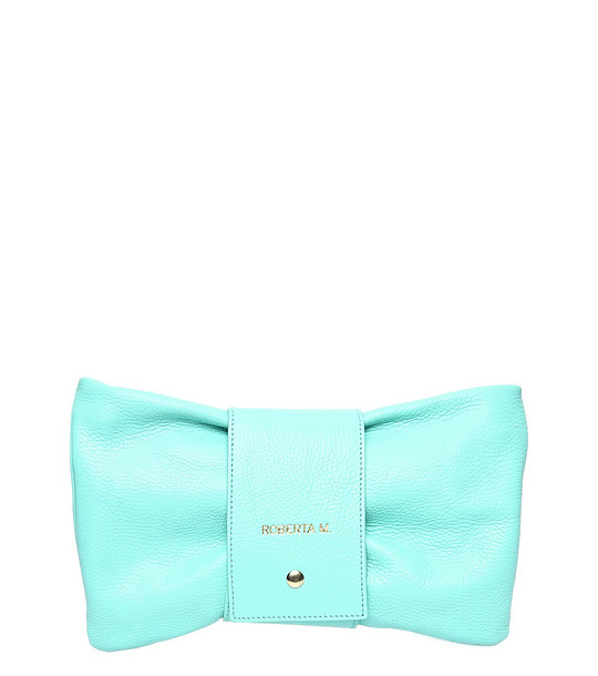 Дамска кожена чанта в тюркоаз снимка